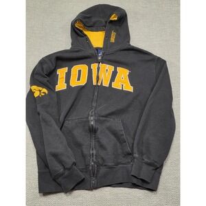 Campus Heritage Iowa Hawkeyes Full Zip Hoodie Black‎ Yellow Mens Small S NCAA